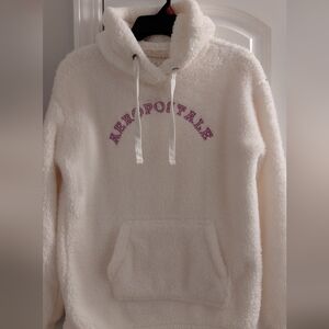 Aeropostale White and Purple Fleece Hoodie